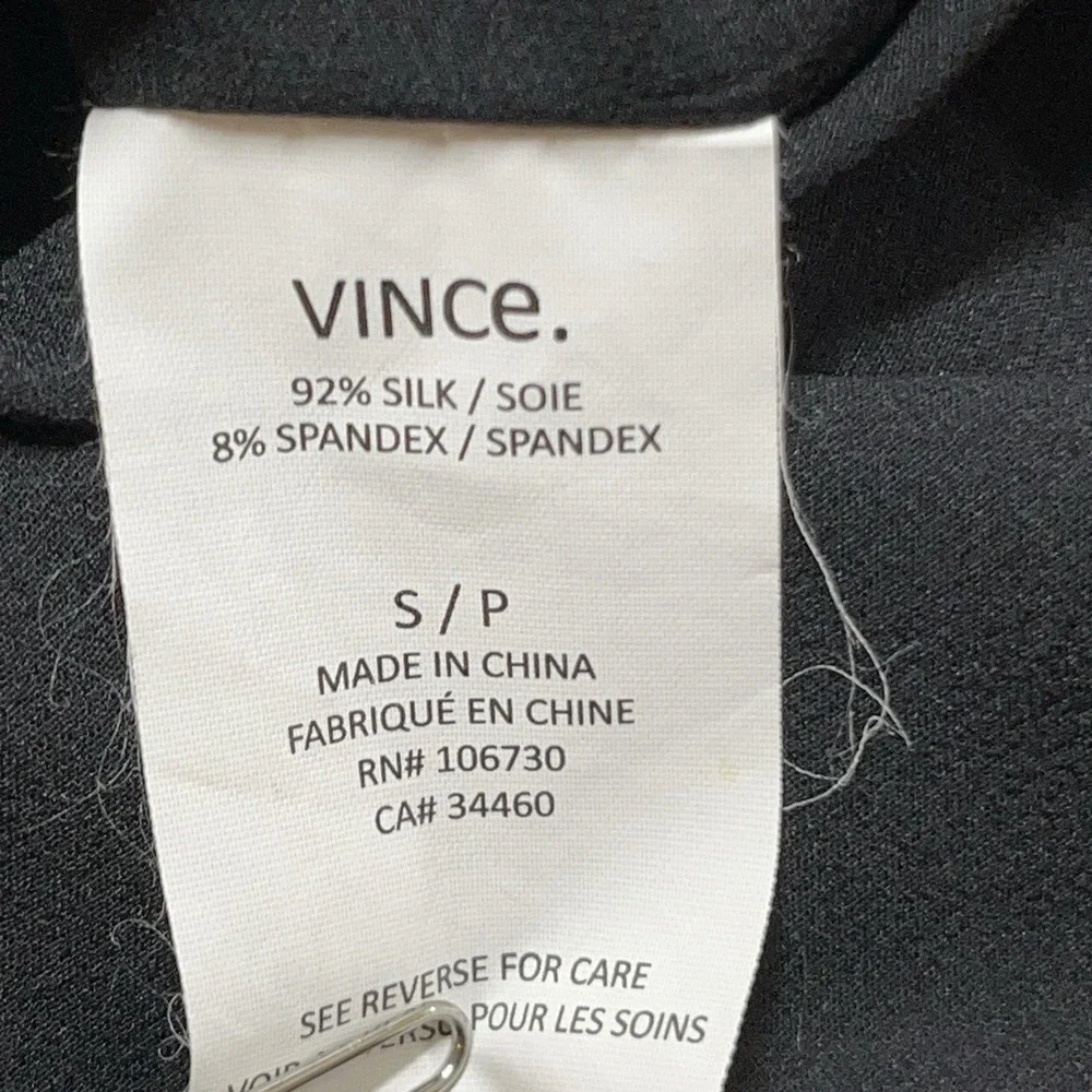Vince Silk Blend Black Tank Top Minimalist Luxury Womens S Basic Layer Stretch - Picture 7 of 9